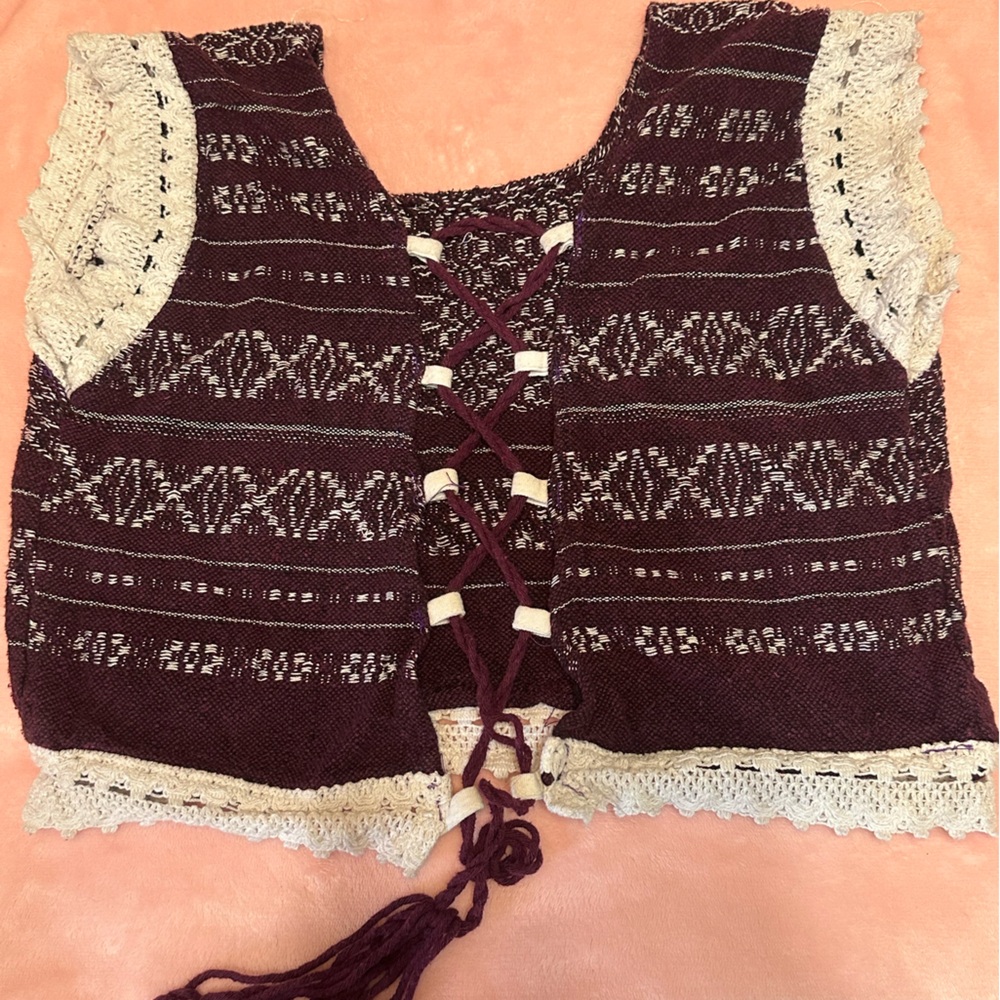 HANDMADE Lace-Up Knit Vest